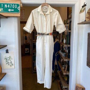 Epic cream denim vintage jumpsuit, sz Small